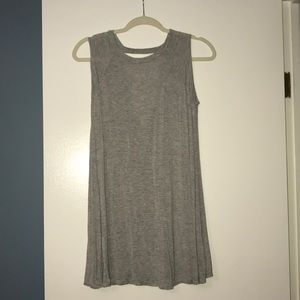 Casual gray dress.
